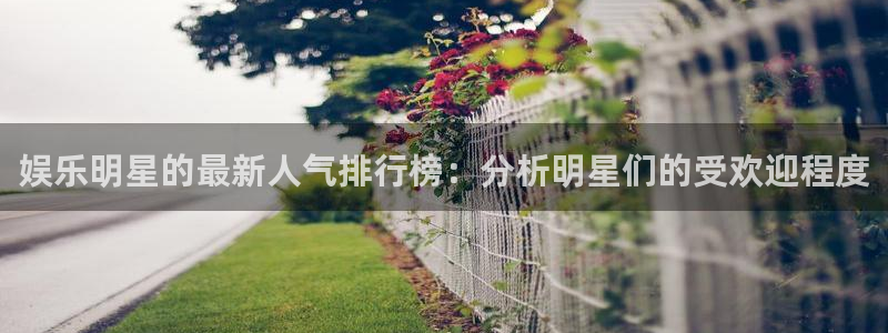 星耀国际vip麻将胡了：娱乐明星的最新人气排行榜：分析明星们的受欢迎程度