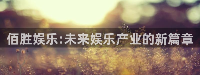 星耀国际平台官网登录入口：佰胜娱乐:未来娱乐产业的新篇章